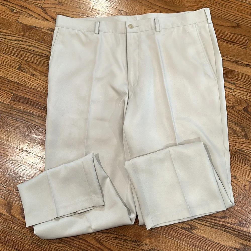 Mens Joseph A Bank polyester beige dress pant 38x29 - Picture 2 of 4